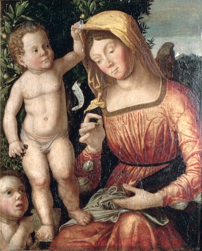 Madonna Sewing by Giovanni Francesco Caroto